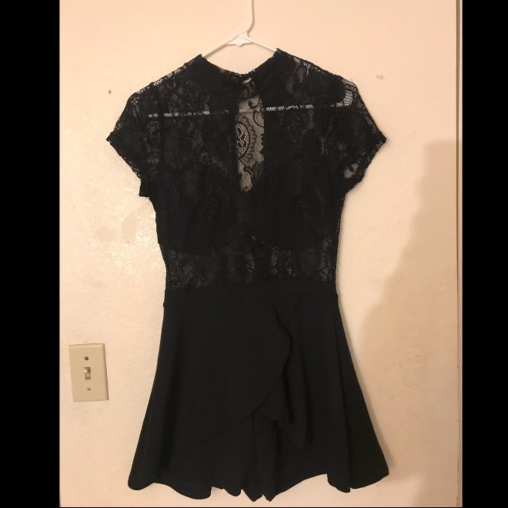 Black lace romper